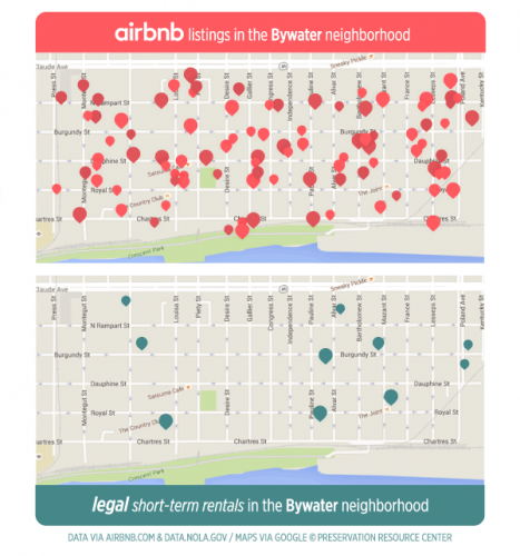 Airbnb Rentals vs Legal STRs Bywater