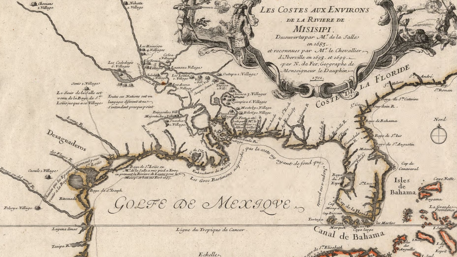 C.1721 Map Of Louisiana And Mississippi River