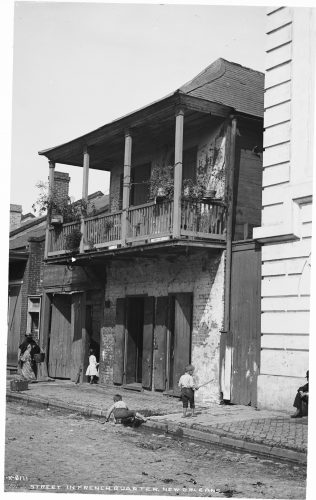 “Street in French Quarter, New Orleans,” by William Henry Jackson. Courtesy of the Detroit Publishing Company and the Library of Congress.