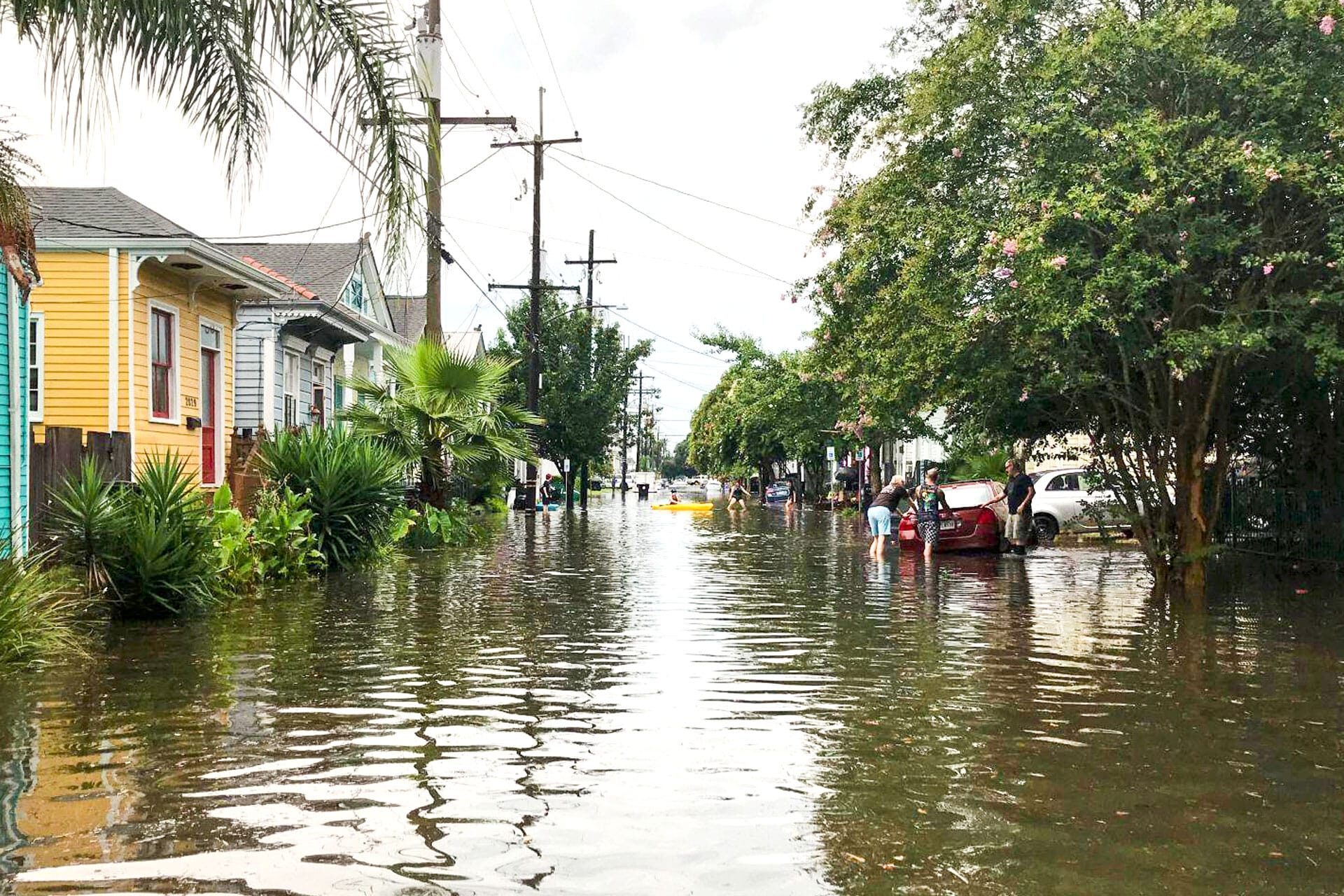 Street flooding caused by Hurricane Ida in 2021