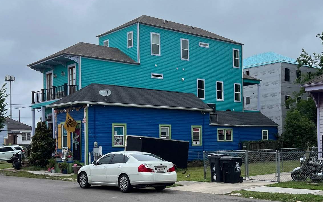 An out-of-scale home is seen in a part of the 7th Ward.