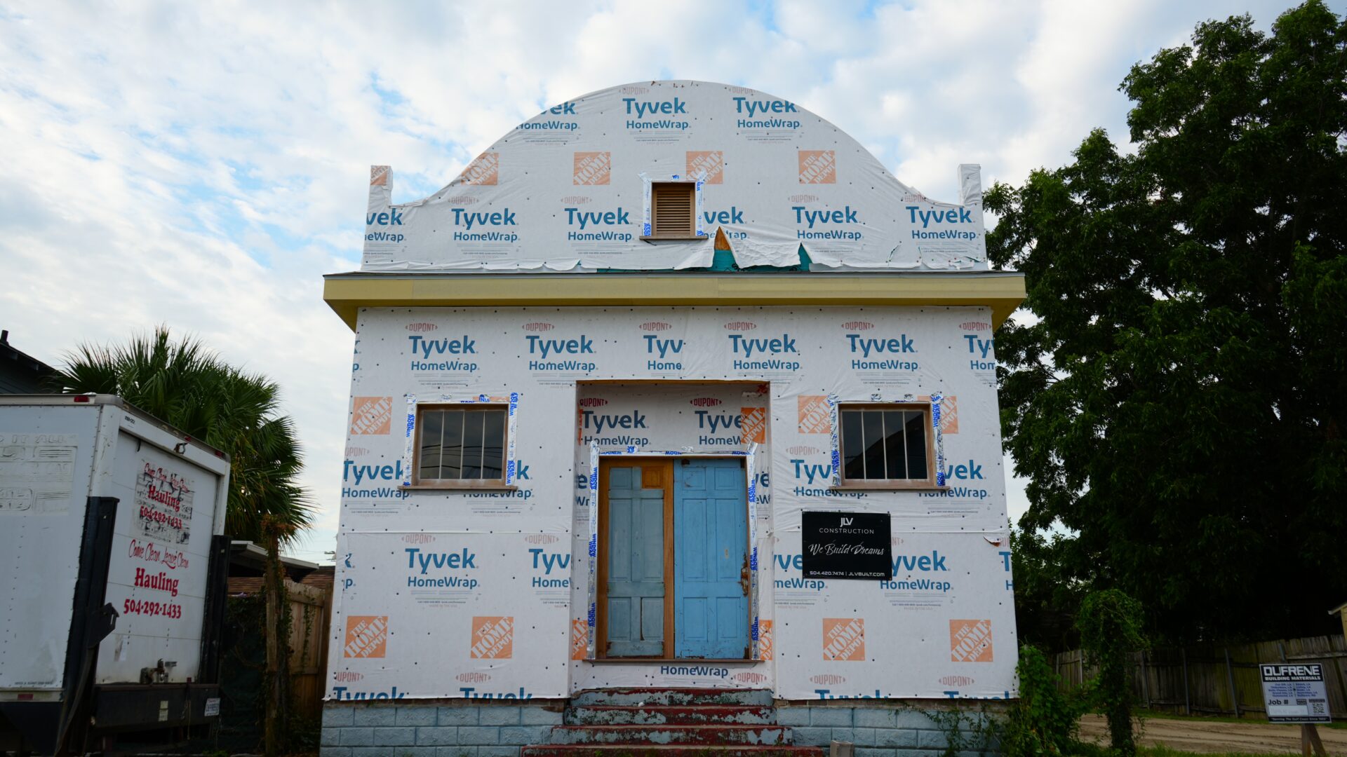 The rebuilt Perseverance Benevolent and Mutual Aid Society Hall in the 7th Ward, now Holy Aid and Comfort Spiritual Church of Eternal Life.