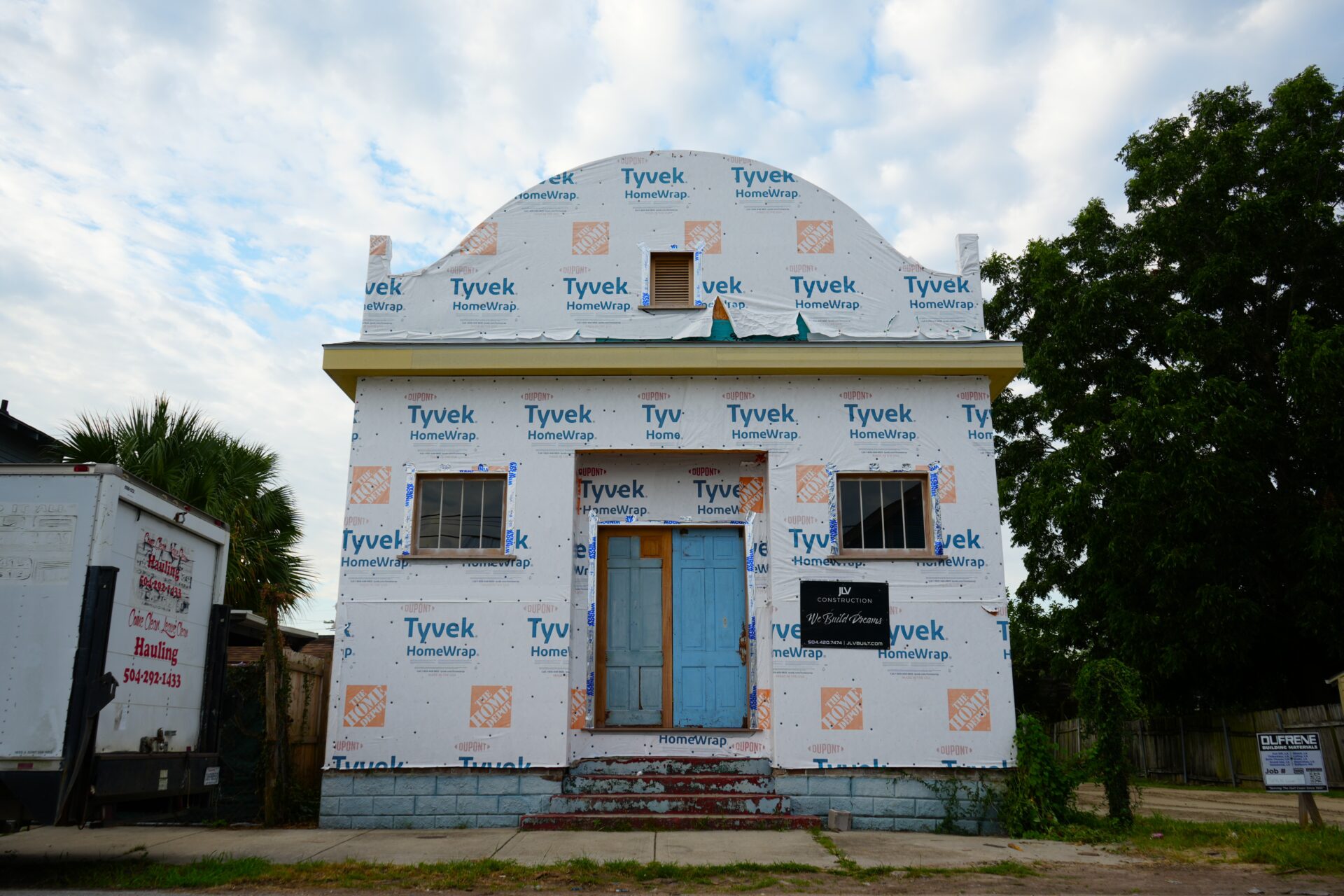 The rebuilt Perseverance Benevolent and Mutual Aid Society Hall in the 7th Ward, now Holy Aid and Comfort Spiritual Church of Eternal Life.