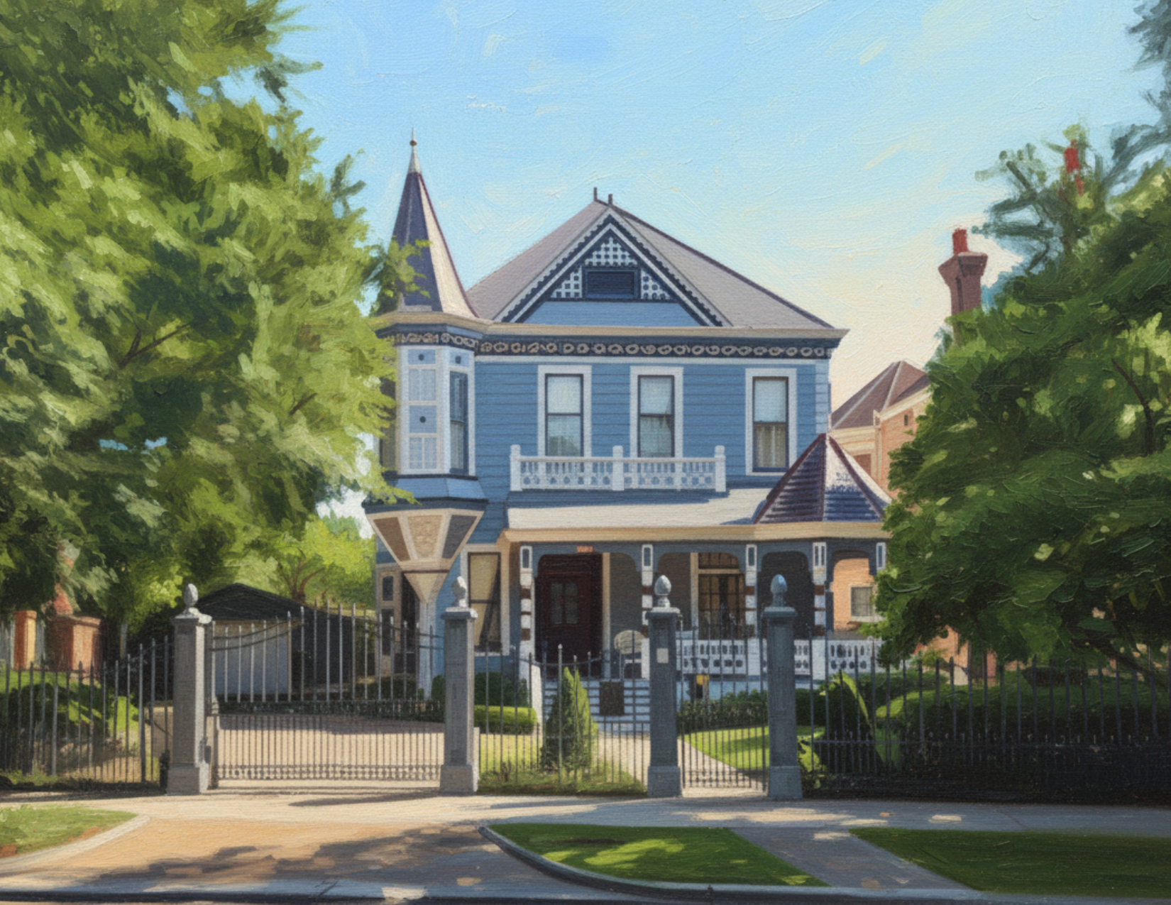 The Blue Lady, also known as the House of Friendship; an architectural site listed on the National Register of Historic Places