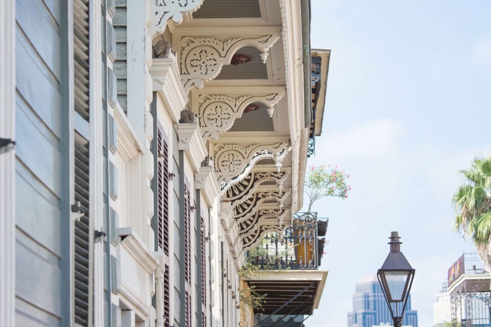Corbels on the eaves of a home.