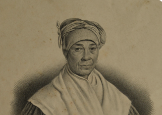 A sketched portrait of Nanette Baham is on display in Oak Alley. Photo Courtesy of the Oak Alley Foundation.