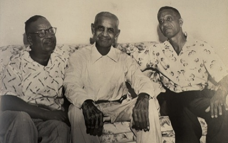 Isidore Barbarin (center), with sons Paul and Louis, 1952. Photo courtesy of NO HDLC. 